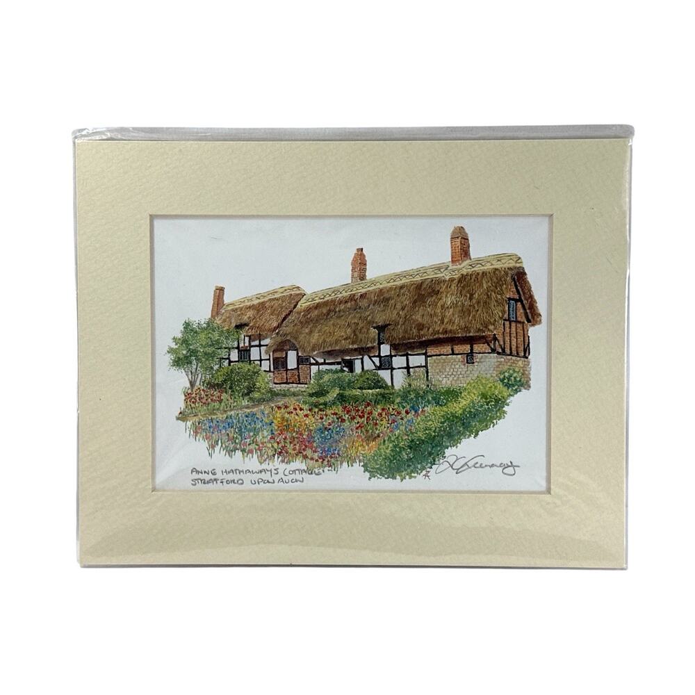 Zoe Kenway Anne Hathaway’s Cottage Stratford England Art Print 9x7 Matted - Picture 3 of 10